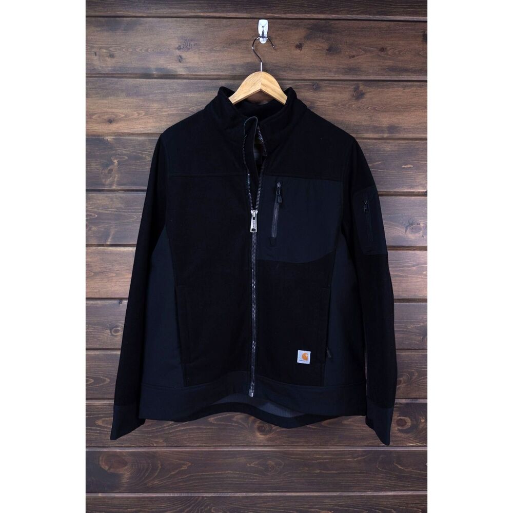 Carhartt Black Full Zip Fleece Jacket Womens Size Large 12/14 Utility Workwear